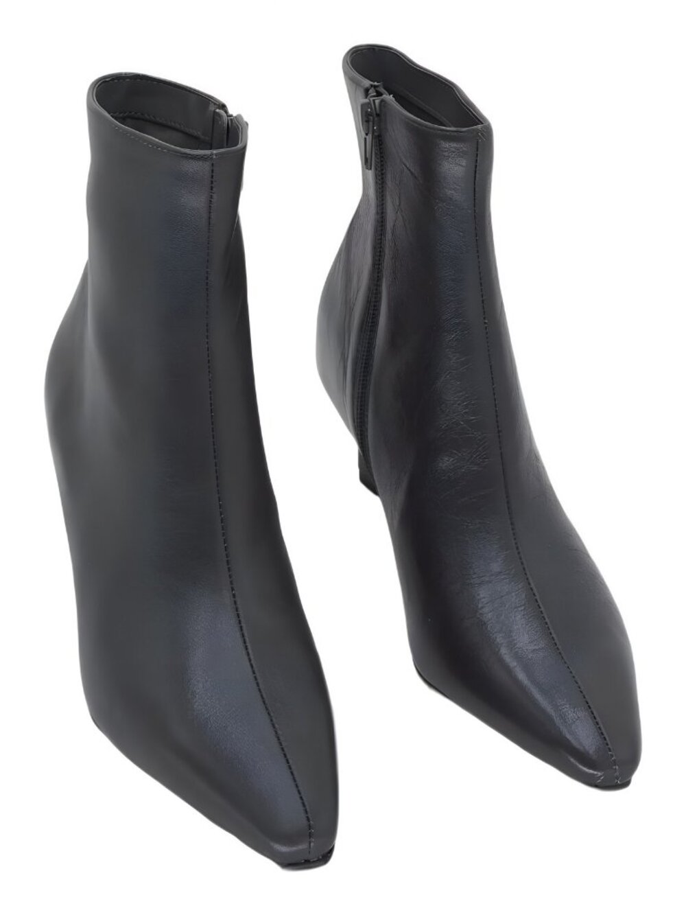 AQUA Women's Selma Booties Pewter Gray Snip Toe Kitten Heel US 6M EU 36